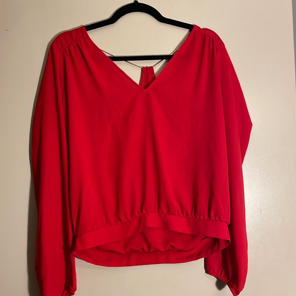 Red long sleeve blouse